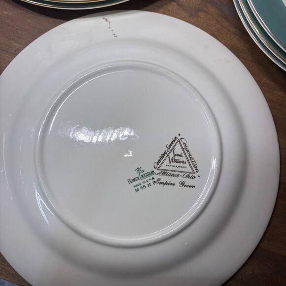 Vintage Homer Laughlin Century Green Plate/ Salad Bowl Set - Picture 8 of 8